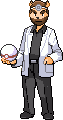 Doctor Lupe holding a Premier Ball.