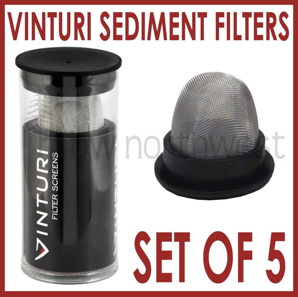 FIVE VINTURI SEDIMENT FILTERS SCREENS USED w/ VINTURI RED WINE AERATOR