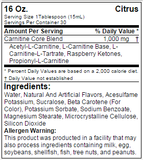 Musclepharm Carnitine Core Supplement Facts