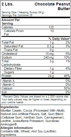 Optimum Nutrition Gold Standard Casein Nutrition