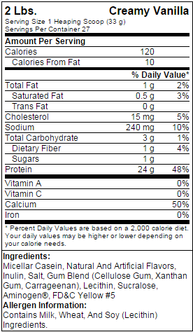 Optimum Nutrition Gold Standard Casein Nutrition