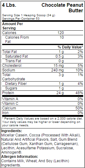 Optimum Nutrition Gold Standard Casein Nutrition