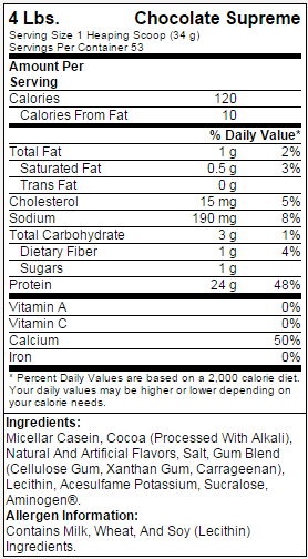 Optimum Nutrition Gold Standard Casein Nutrition