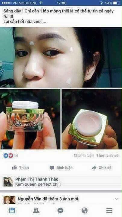 Kem Dưỡng Trắng Da Mặt Queen Perfect Công Nghệ Thái Lan