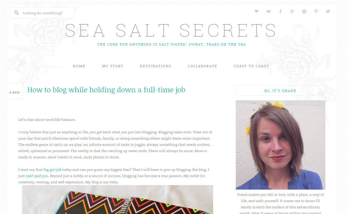Sea Salt Secrets: How to blog while holding down a full time job