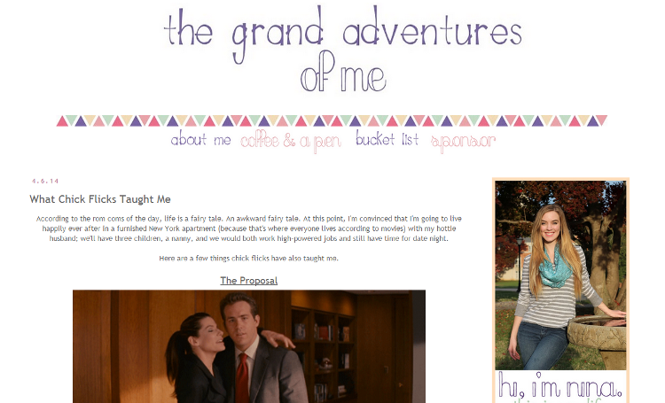 The Grand Adventures of Me: What Chick Flicks Taught Me