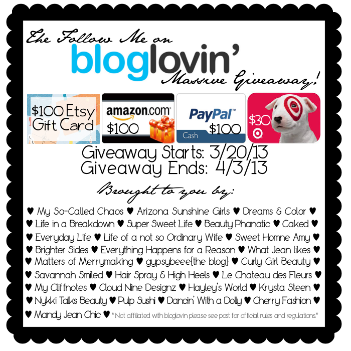 The Follow Me on Bloglovin' Massive Giveaway, Bloglovin Giveaway, Win Cash,