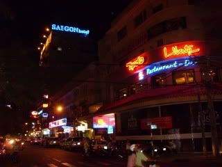 Saigon City brightly lit night-time