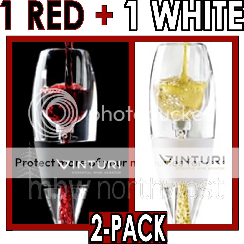 VINTURI WINE AERATOR 2 PACK   1 RED & 1 WHITE   NIB   WINE LOVERS SET 