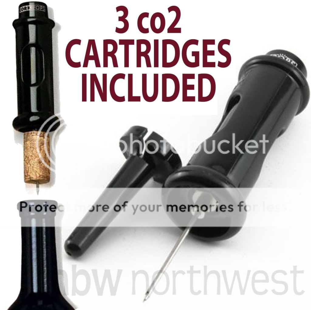 CORK POPS CorkPops CORKSCREW WINE OPENER w/ 3 CO2 * NEW  