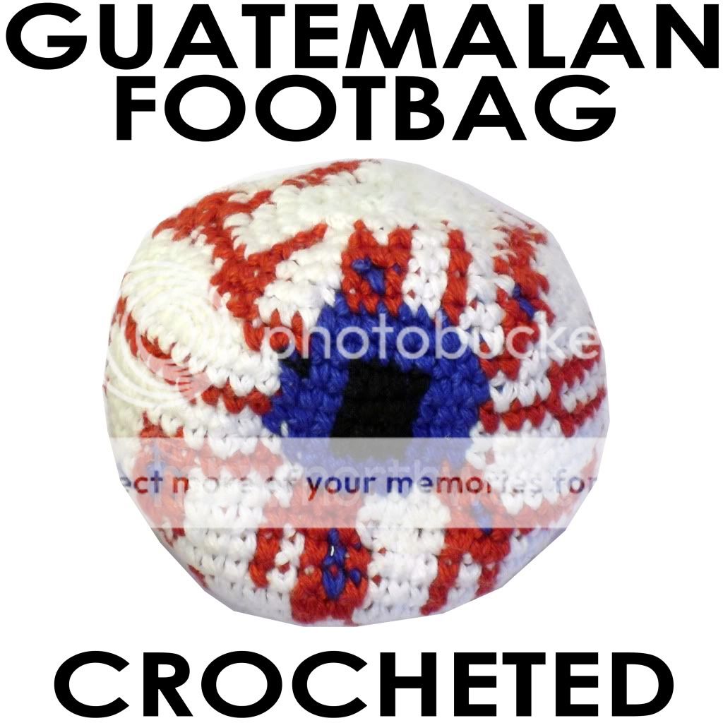 HACKY SACK FOOTBAG CROCHETED GUATEMALAN, BLOODY EYEBALL  