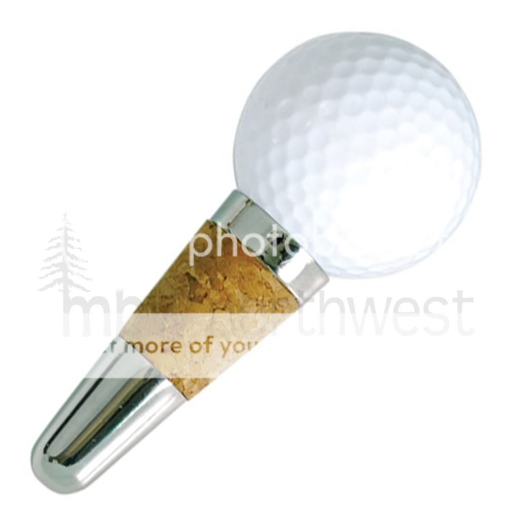 GOLF BALL WINE BOTTLE STOPPER   SECURE CORK SEAL   FUN GOLF LOVER GIFT