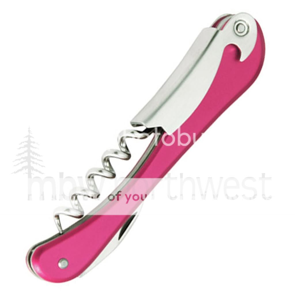 WAITERS PINK DRAGONFLY CORKSCREW WINE BOTTLE OPENER w/ SERRATED FOIL