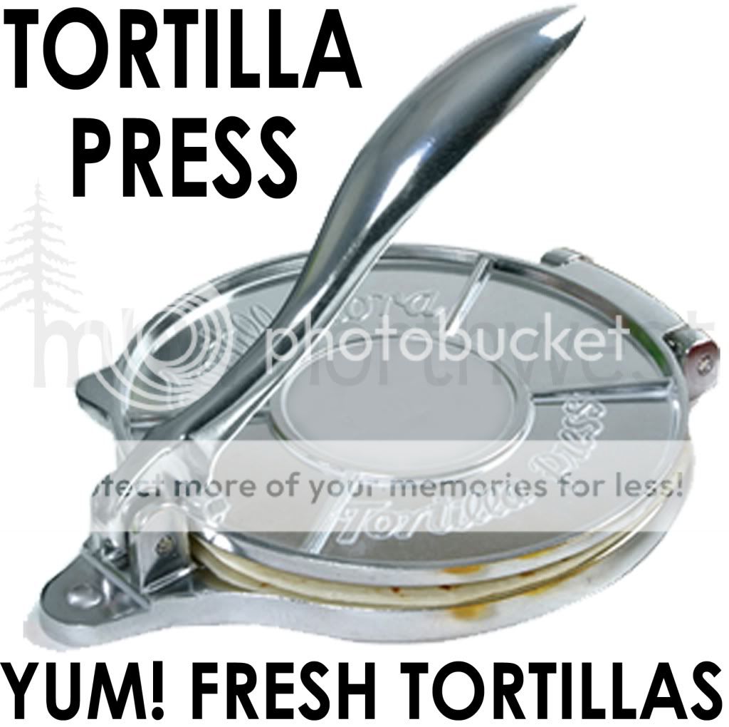 TORTILLADORA ALUMINUM TORTILLA PRESS, 6 1/4 DIAM   EASY TO USE   NEW 