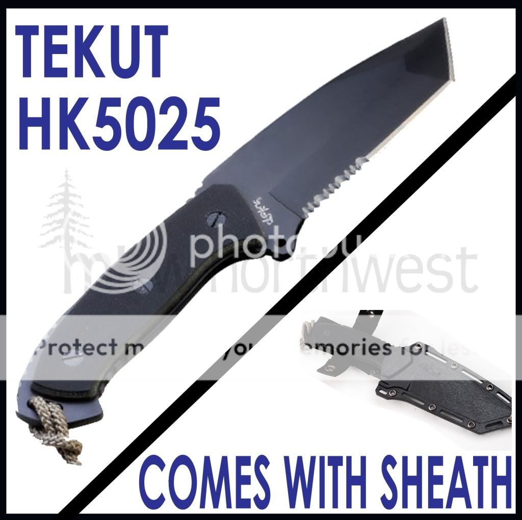 TEKUT   ARES HK5025 TACTICAL FIXED BLADE KNIFE + SHEATH  