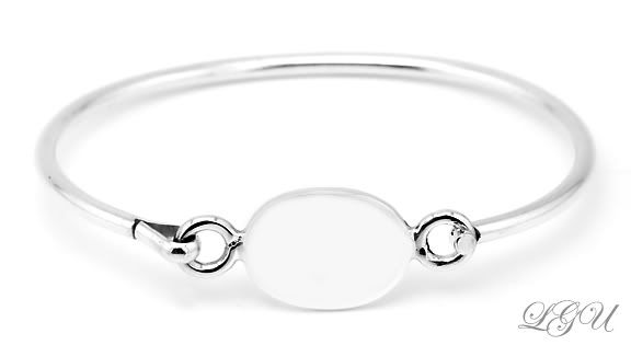 SILVER INFANT/ TODDLER ENGRAVABLE OVAL BANGLE BRACELET | eBay