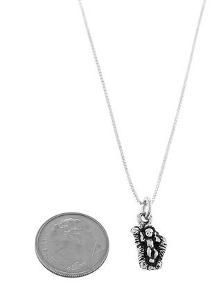 STERLING SILVER BABY JESUS LAYING IN A MANGER CHARM WITH BOX CHAIN 