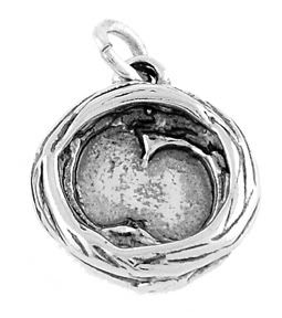 925 STERLING SILVER BIRDS NEST CHARM/PENDANT  