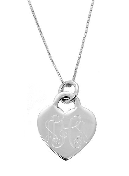 ABOVE OPTION IS WITH HEART PENDANT (INTERLOCKING MONOGRAM FONT STYLE)