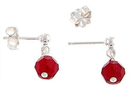 STERLING SILVER BIRTHSTONE CZ CHILD DANGLING EARRINGS  