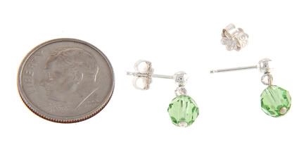 STERLING SILVER BIRTHSTONE CZ CHILD DANGLING EARRINGS  