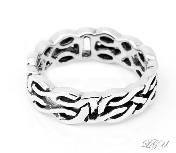 STERLING SILVER 925 LOVE CELTIC BRAID RING SZ 8  