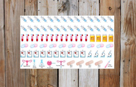 IVF Planner Stickers to track fertility treatments in your planner when you're TTC.