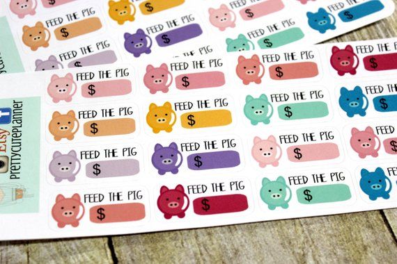 Feed the Pig Savings Stickersby Pretty Cute Planner