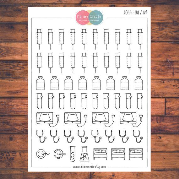 IUI / IVF, Fertility Planner Stickers to track your IVF treatments in your Planner