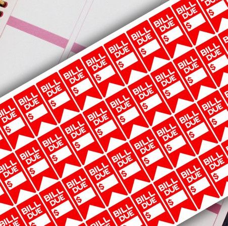 Bills Due Pennant Stickersby Paper Cut Design Co