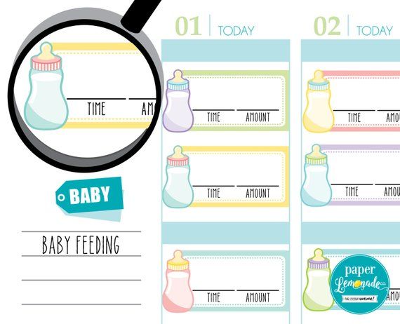 planner stickers to help you track baby feeding