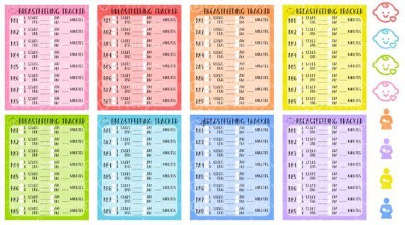8 Breastfeeding Tracker Stickers 8 Breastfeeding Tracker Stickers