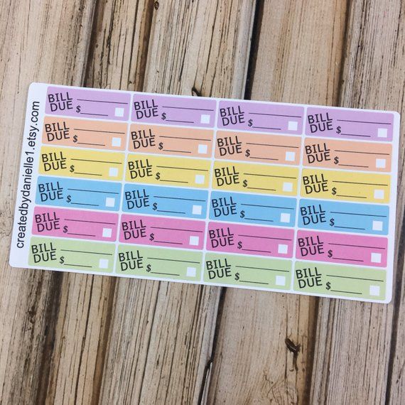 Bill Due Planner Stickersby Created by Danielle