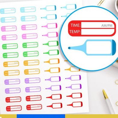 Basal Temperature Tracker Stickers Basal Temperature Tracker Stickers