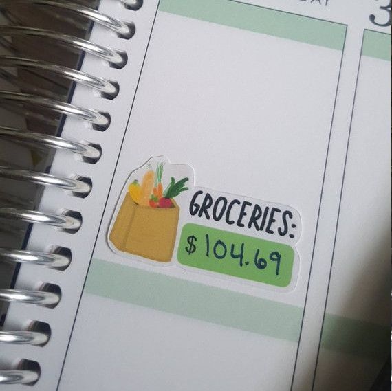 Grocery Cost Planning Stickersby Emmelli Design