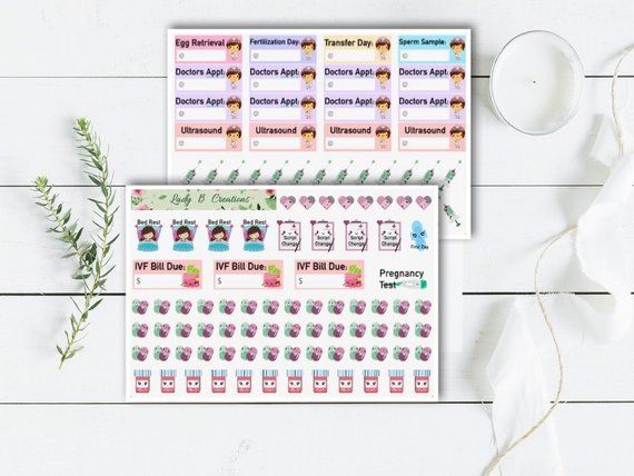 IVF Planner Stickers to track your fertility treatments in your planner.