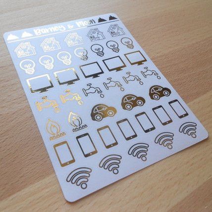 Foiled Household Bills Icon Stickersby Barney and Moon