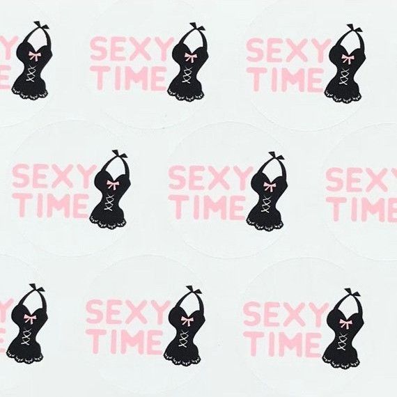 Intimacy Tracker Planner Stickers - Stickers showing lingerie and the words sexy time for tracking sex when TTC