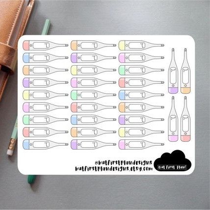 Temperature Tracker Planner Stickers for tracking fertility in your planner when you're trying to TTC.