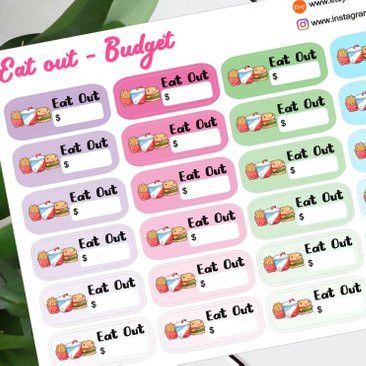 KAWAII Eat Out Planner Stickersby Emmelli Design