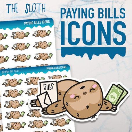Sloth Paying Bills Stickersby Designski Sticker Co