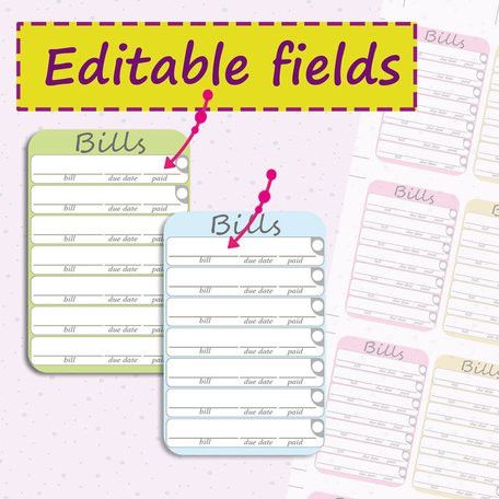 Bill Due Planner Stickersby All Printable Designs