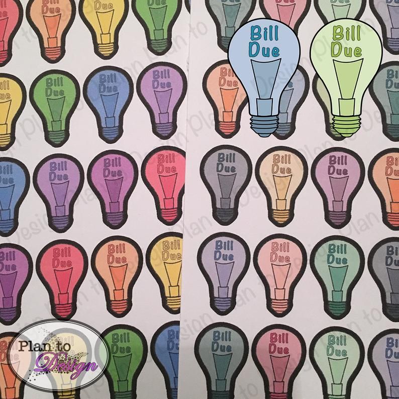 Light Bulb Bill Due Stickersby Plan to Design