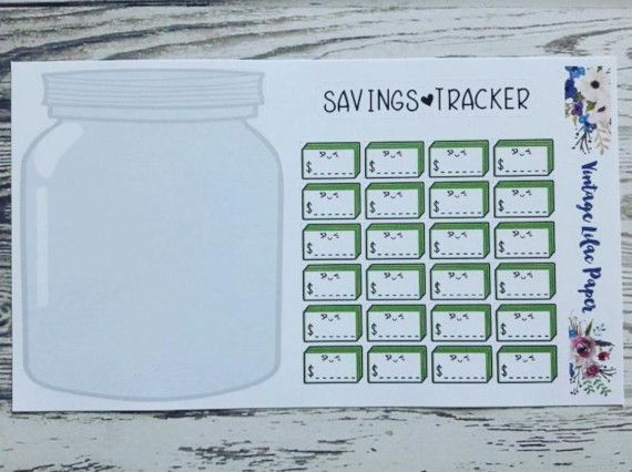 Kawaii Savings Tracker Planner Stickersby Vintage Lilac Paper