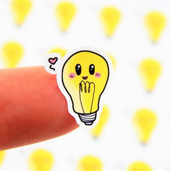 Adorable Little Light Bulb Stickers by Doodle Kit Prints