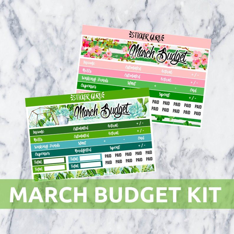 Monthly Budget Kitby Sticker Guru