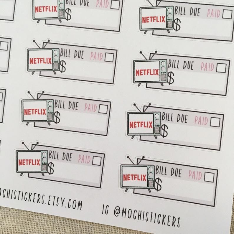 Netflix Planner Stickers by Mochi Plans